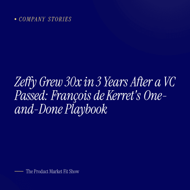 Zeffy Grew 30x in 3 Years After a VC Passed: François de Kerret's One-and-Done Playbook